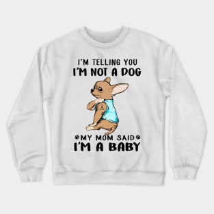 Chihuahua I'm Telling You I'm Not A Dog My Mom Said I'm A Baby Crewneck Sweatshirt